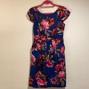 Moulinette Soeurs Dress - Navy w/Floral - Pockets - Size 4